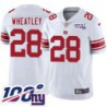 Giants #28 Tyrone Wheatley 2024 100 Year White Jersey