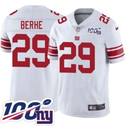 Giants #29 Nat Berhe 2024 100 Year White Jersey