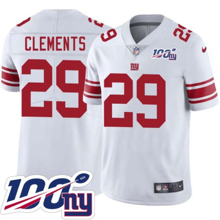 Giants #29 Vince Clements 2024 100 Year White Jersey