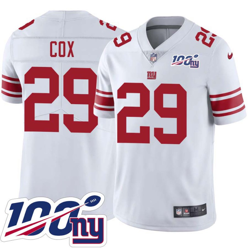 Giants #29 Michael Cox 2024 100 Year White Jersey