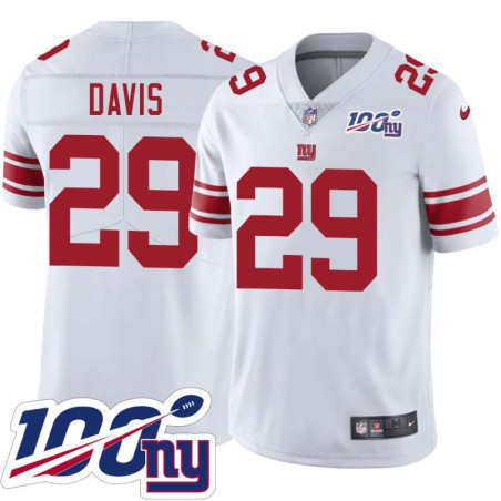 Giants #29 Gaines Davis 2024 100 Year White Jersey