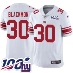 Giants #30 Will Blackmon 2024 100 Year White Jersey