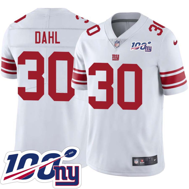 Giants #30 Craig Dahl 2024 100 Year White Jersey