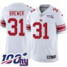 Giants #31 Jack Brewer 2024 100 Year White Jersey