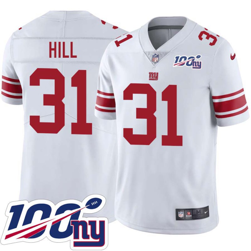 Giants #31 Will Hill 2024 100 Year White Jersey