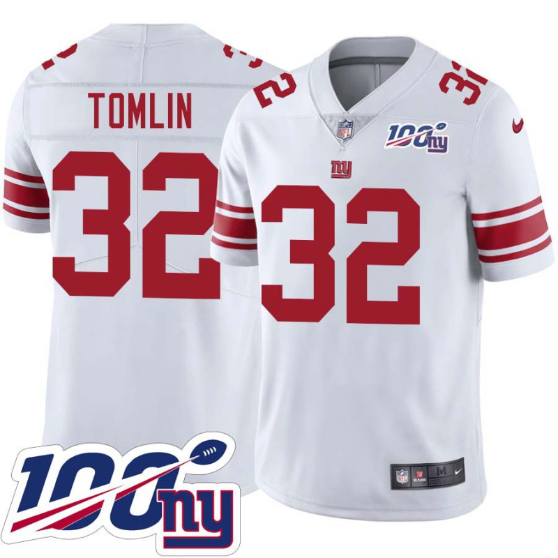 Giants #32 Tommy Tomlin 2024 100 Year White Jersey