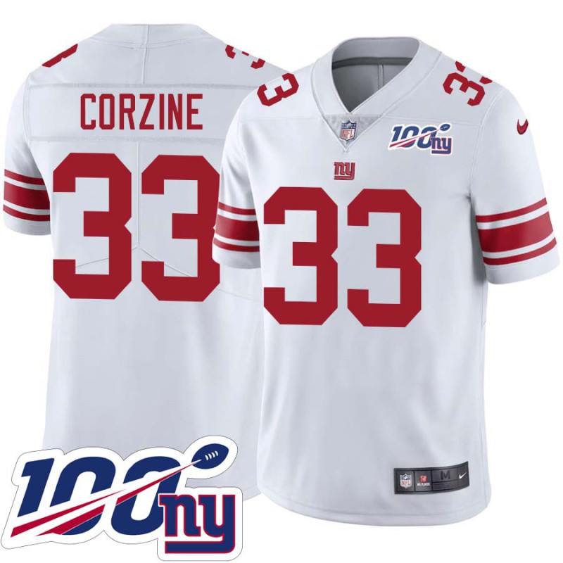 Giants #33 Red Corzine 2024 100 Year White Jersey