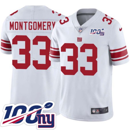 Giants #33 Joe Montgomery 2024 100 Year White Jersey