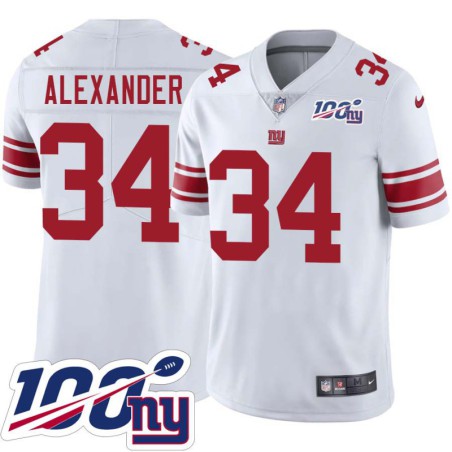 Giants #34 John Alexander 2024 100 Year White Jersey