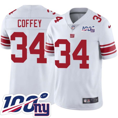 Giants #34 Junior Coffey 2024 100 Year White Jersey