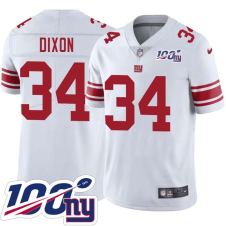 Giants #34 Zachary Dixon 2024 100 Year White Jersey