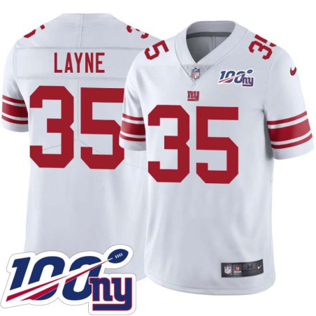 Giants #35 Justin Layne 2024 100 Year White Jersey