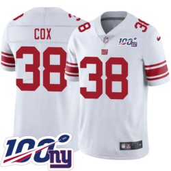 Giants #38 Greg Cox 2024 100 Year White Jersey