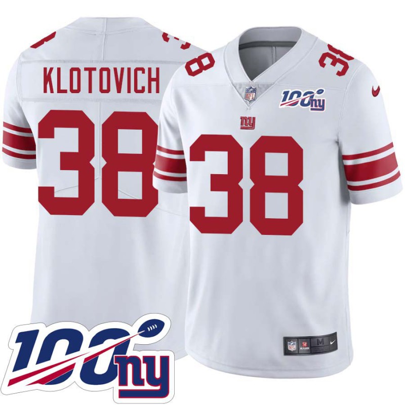 Giants #38 Mike Klotovich 2024 100 Year White Jersey