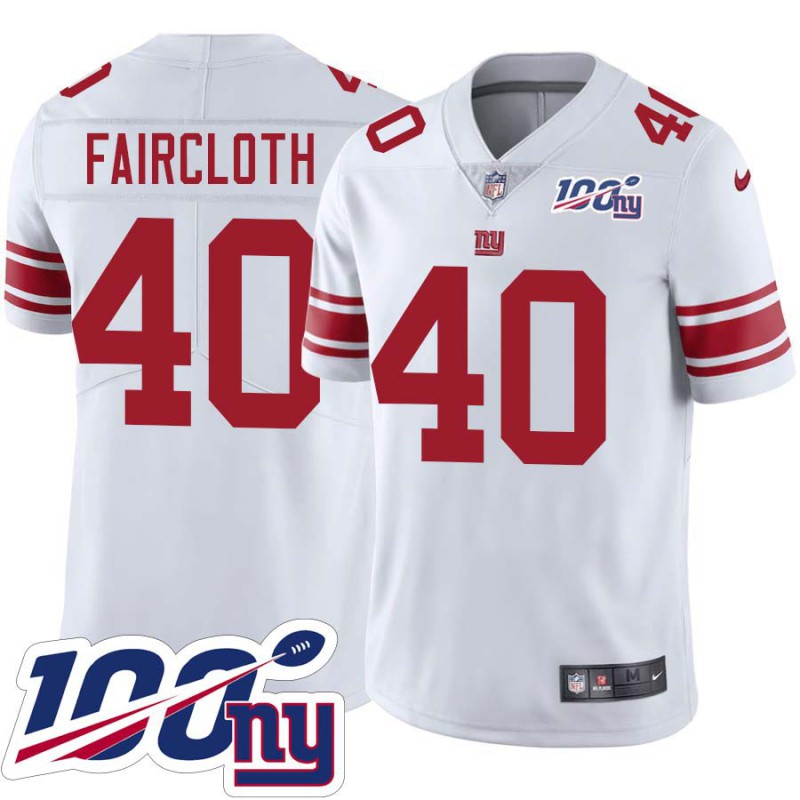 Giants #40 Art Faircloth 2024 100 Year White Jersey