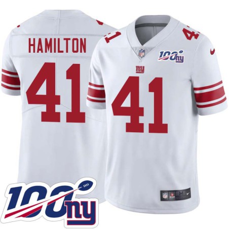 Giants #41 Conrad Hamilton 2024 100 Year White Jersey