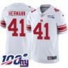 Giants #41 Johnny Hermann 2024 100 Year White Jersey