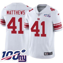 Giants #41 Bo Matthews 2024 100 Year White Jersey