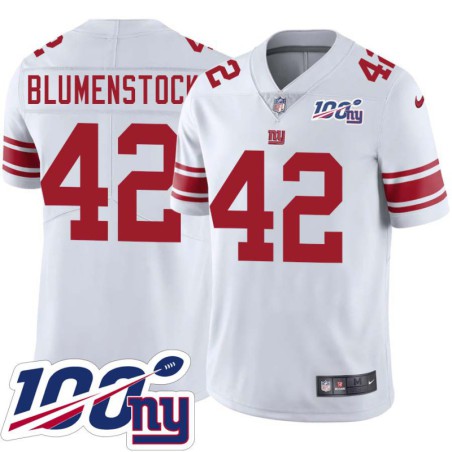 Giants #42 Jim Blumenstock 2024 100 Year White Jersey