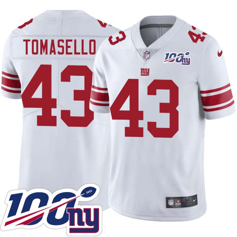 Giants #43 Carl Tomasello 2024 100 Year White Jersey