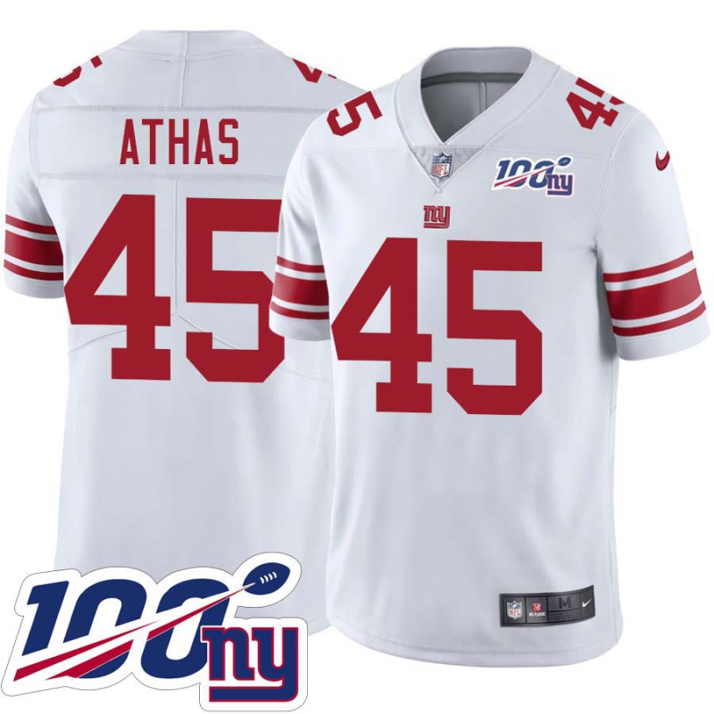 Giants #45 Pete Athas 2024 100 Year White Jersey