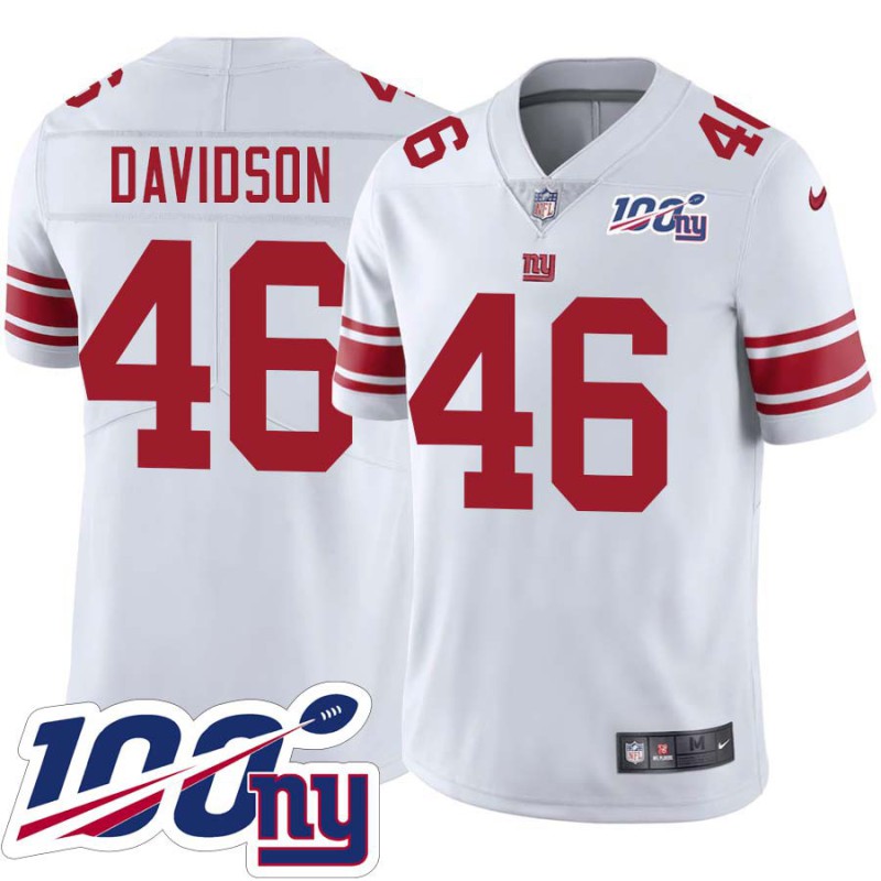 Giants #46 James Davidson 2024 100 Year White Jersey