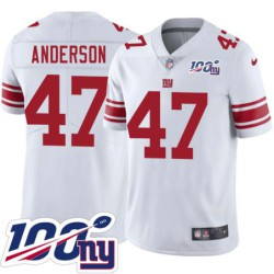 Giants #47 Justin Anderson 2024 100 Year White Jersey