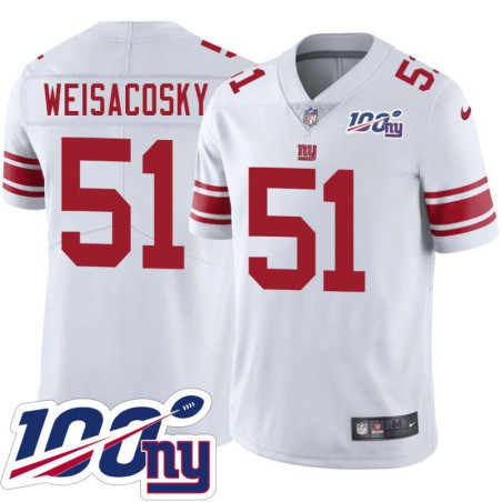 Giants #51 Ed Weisacosky 2024 100 Year White Jersey