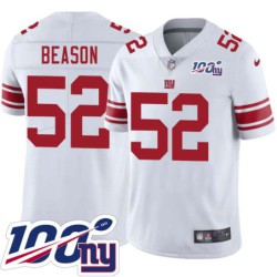 Giants #52 Jon Beason 2024 100 Year White Jersey