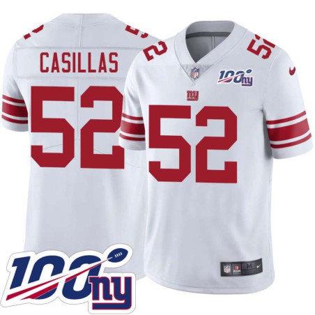 Giants #52 Jonathan Casillas 2024 100 Year White Jersey