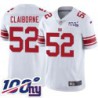 Giants #52 Chris Claiborne 2024 100 Year White Jersey