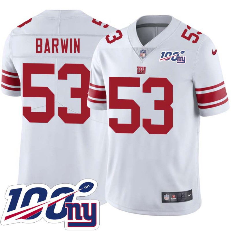 Giants #53 Connor Barwin 2024 100 Year White Jersey