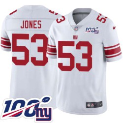 Giants #53 Greg Jones 2024 100 Year White Jersey