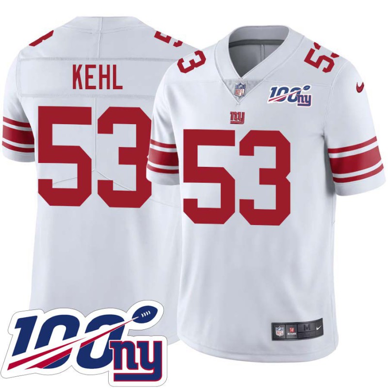 Giants #53 Bryan Kehl 2024 100 Year White Jersey