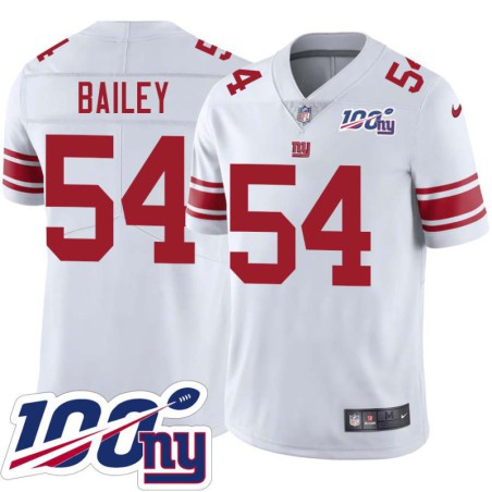 Giants #54 Carlton Bailey 2024 100 Year White Jersey