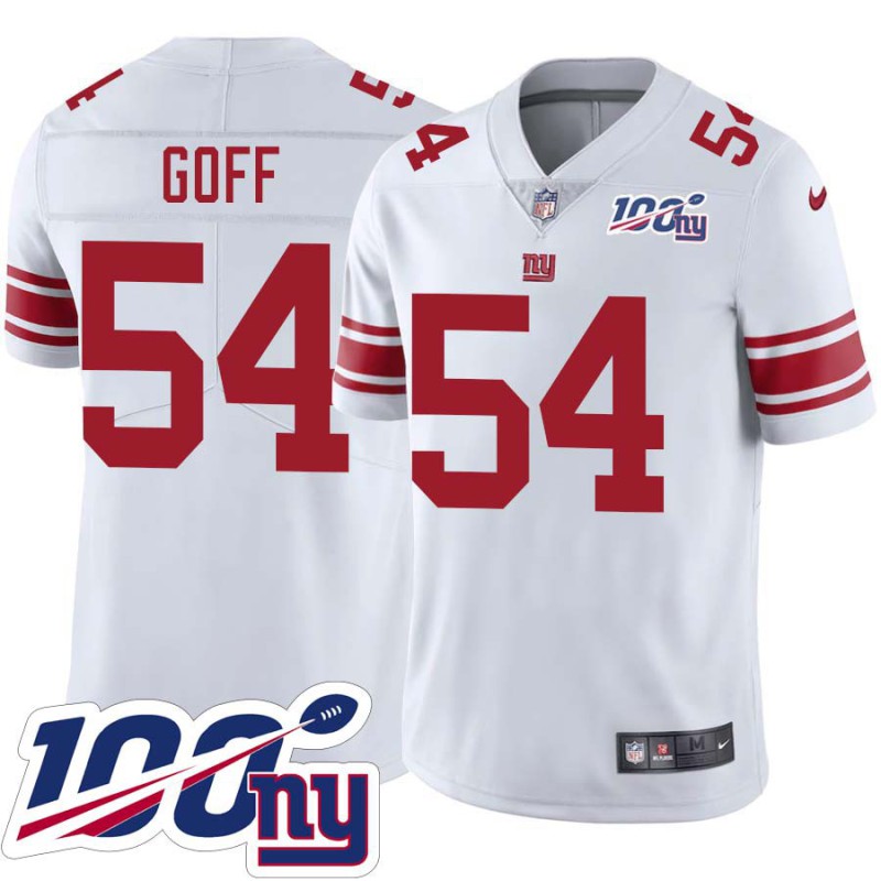 Giants #54 Jonathan Goff 2024 100 Year White Jersey