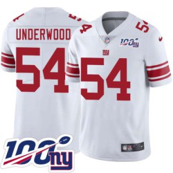 Giants #54 Olen Underwood 2024 100 Year White Jersey