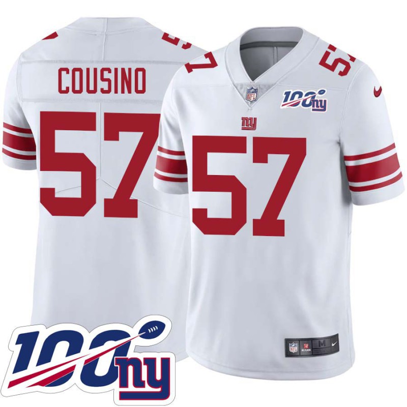 Giants #57 Brad Cousino 2024 100 Year White Jersey