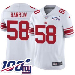 Giants #58 Micheal Barrow 2024 100 Year White Jersey