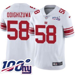 Giants #58 Owamagbe Odighizuwa 2024 100 Year White Jersey