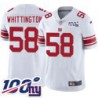 Giants #58 Mike Whittington 2024 100 Year White Jersey