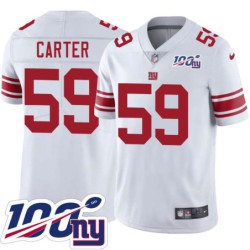 Giants #59 Lorenzo Carter 2024 100 Year White Jersey