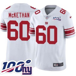 Giants #60 Marcus McKethan 2024 100 Year White Jersey