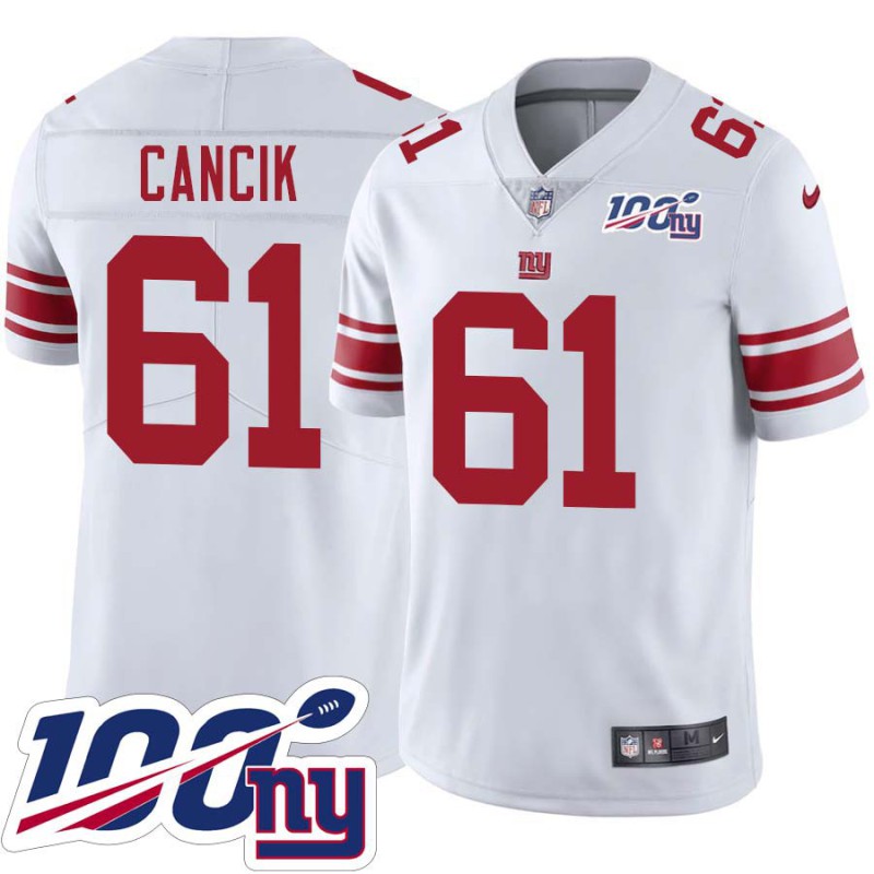 Giants #61 Phil Cancik 2024 100 Year White Jersey