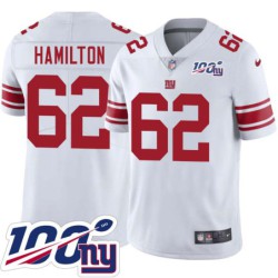 Giants #62 Devery Hamilton 2024 100 Year White Jersey