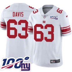 Giants #63 Paul Davis 2024 100 Year White Jersey