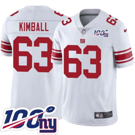 Giants #63 Bruce Kimball 2024 100 Year White Jersey