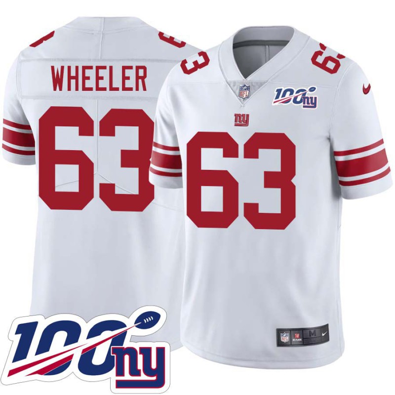 Giants #63 Chad Wheeler 2024 100 Year White Jersey