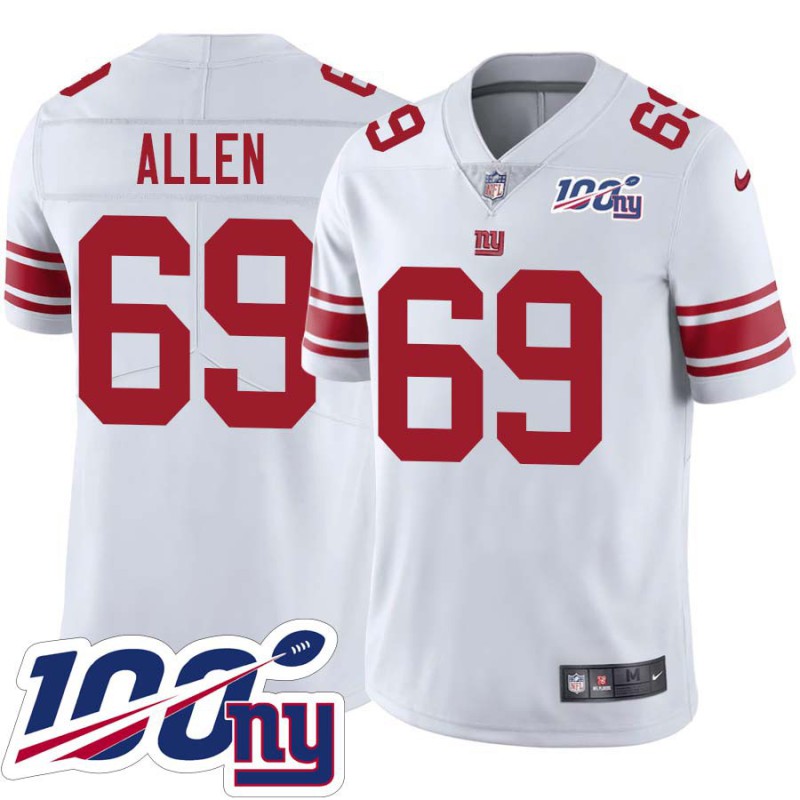 Giants #69 Derek Allen 2024 100 Year White Jersey