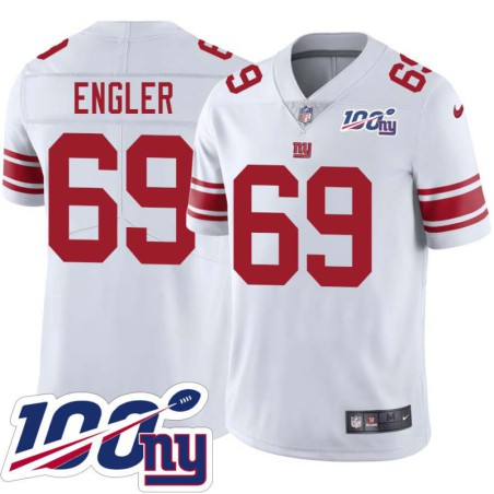 Giants #69 Derek Engler 2024 100 Year White Jersey